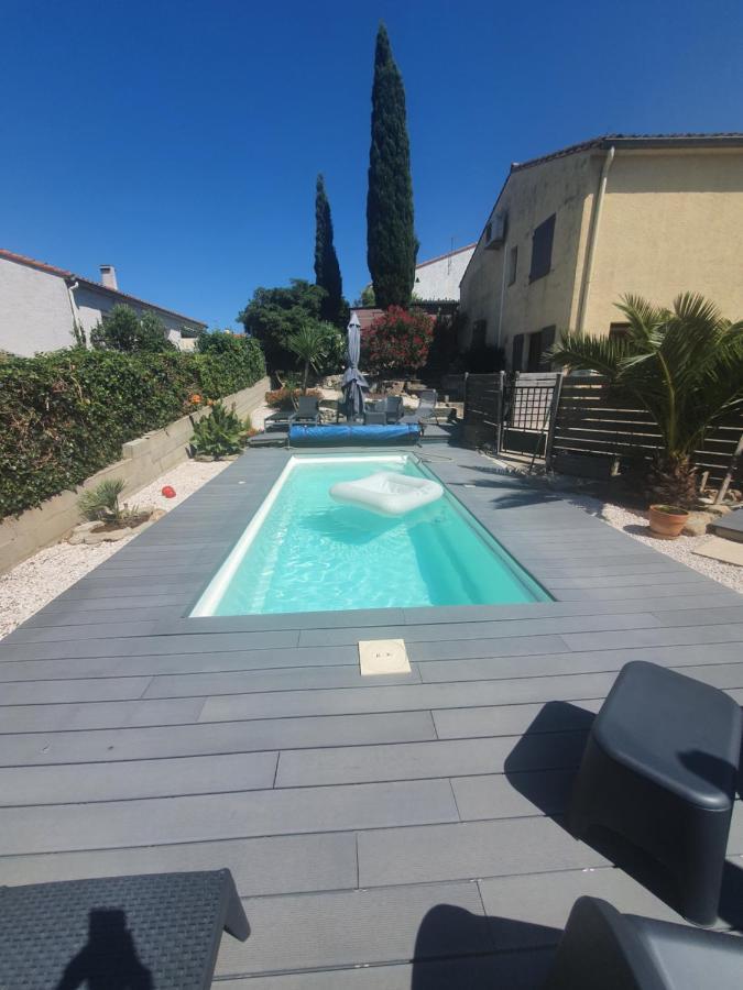 Apartamento T2 en rez de jardin de maison, avec piscine privée, draps et serviettes de toilette non fournis Argelès-sur-Mer Exterior foto